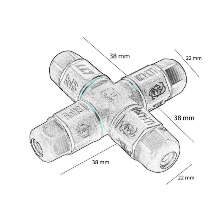 Connecteur de câble X IP67