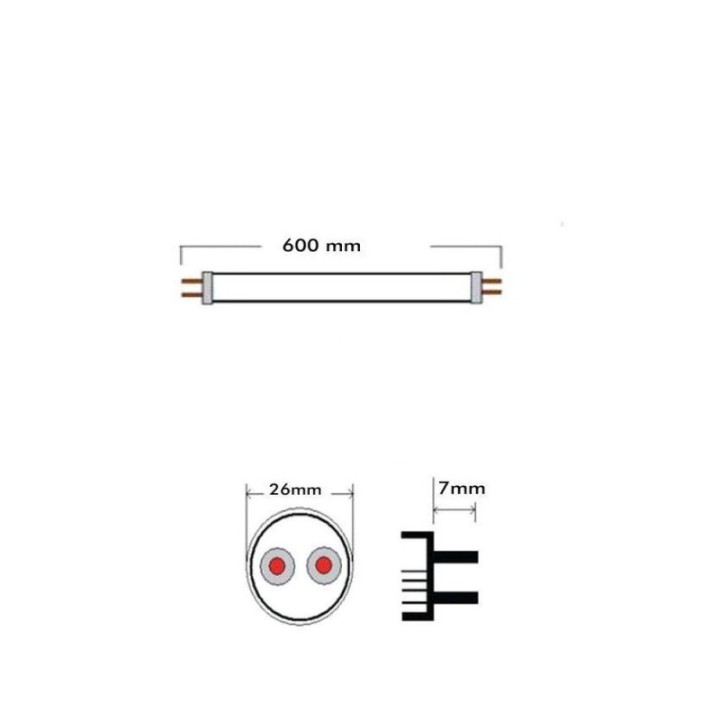 Tube LED - 60cm - 8w - 1040 Lumens - verre