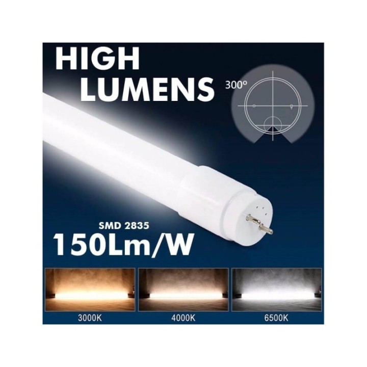 Tube LED - 150cm -20w- 2600 Lumens - verre