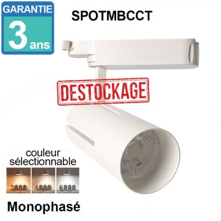 Spot LED 30W  Monophasé Blanc CCT