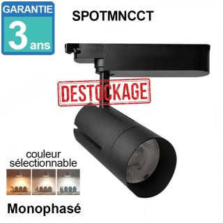Spot LED 30W Noir Monophasé CCT