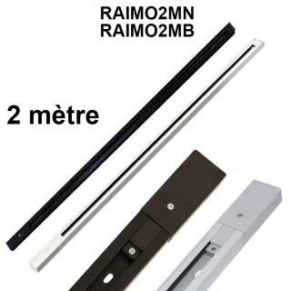 Rail monophasé de 2 mètres renforcé pour spot LED Rail