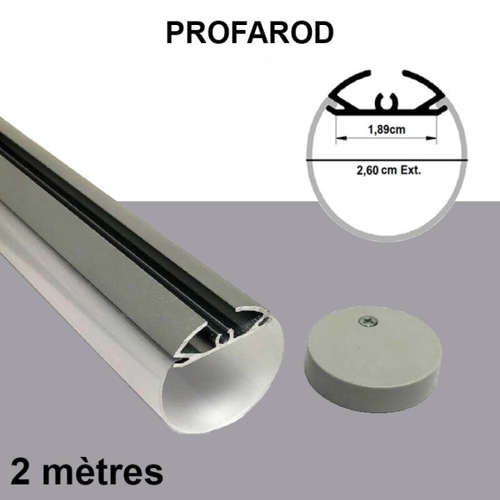PROFILÉ 2M ALU ROND ET DIFFUSEUR OPALE