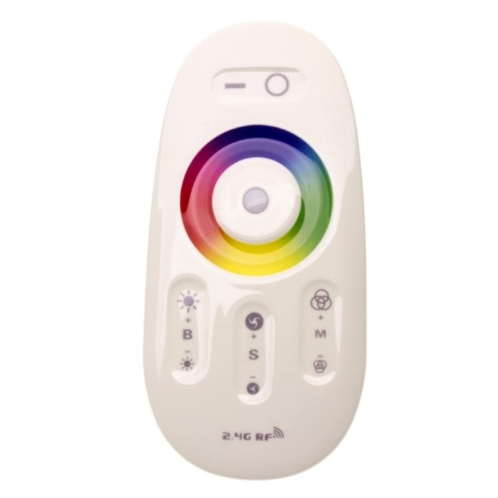 Télécommande tactile pour choisir la couleur de lumière entre rouge, vert, bleu et plus de 30 couleurs différentes.