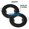 Anneau d'encastrement rond fixe noir GU10