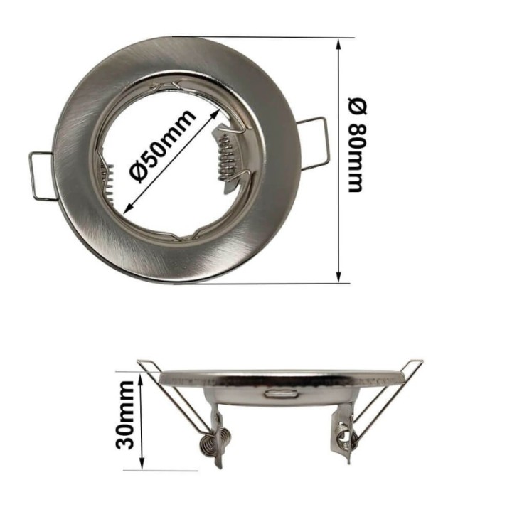 Bague circulaire en argent pour dichroïque LED GU10 - MR16