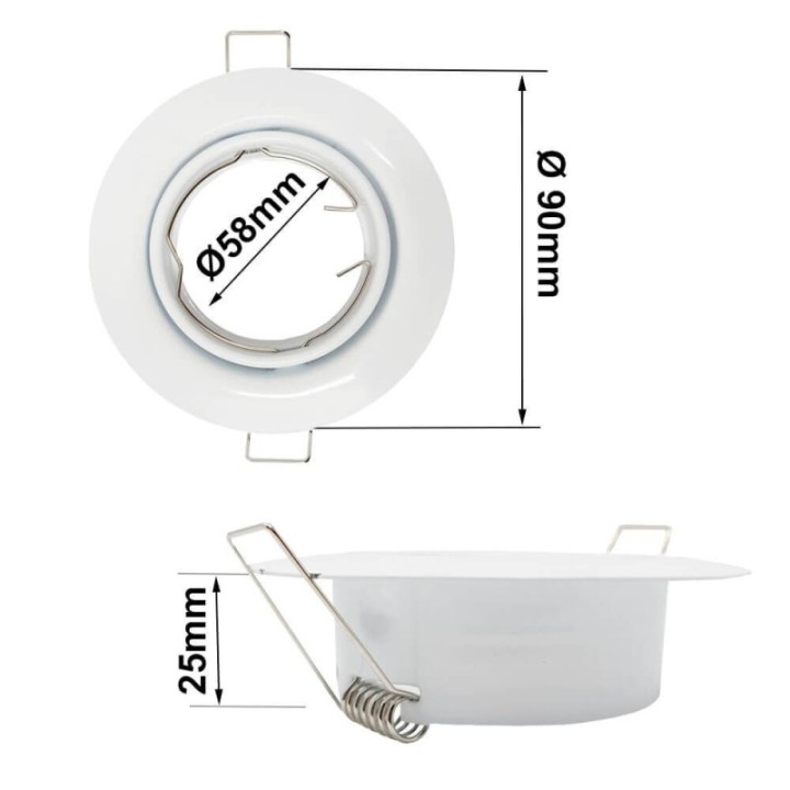 Anneau d'encastrement orientable blanc GU10