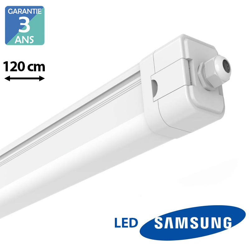 Réglette LED étanche 120cm 40W IP65 avec détecteur - Blanc Neutre