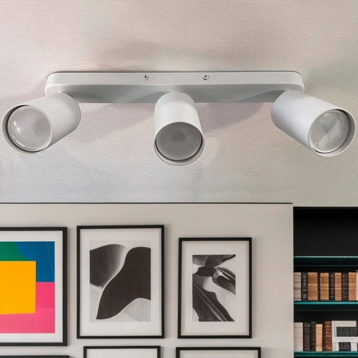 Plafonnier Orientable triple blanc pour GU10 en aluminium – Design moderne