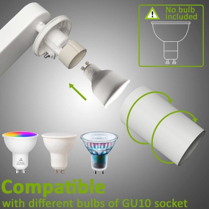 Plafonnier Orientable triple blanc pour GU10 en aluminium – Design moderne