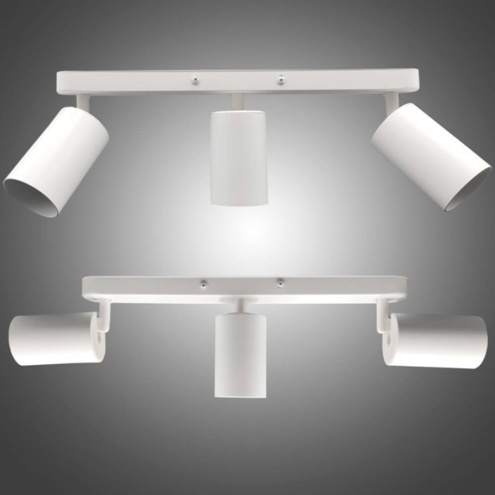 Plafonnier Orientable triple blanc pour GU10 en aluminium – Design moderne