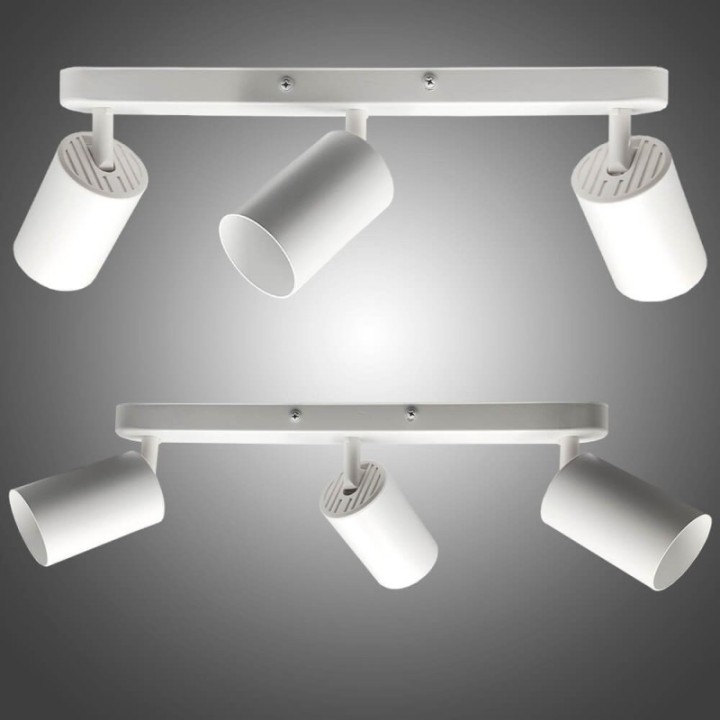 Plafonnier Orientable triple blanc pour GU10 en aluminium – Design moderne