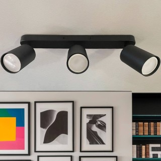 Applique de plafond orientable noire – triple spots GU10 – Design moderne