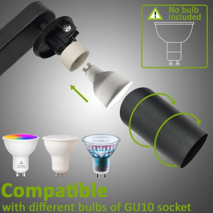 Applique de plafond orientable noire – triple spots GU10 – Design moderne