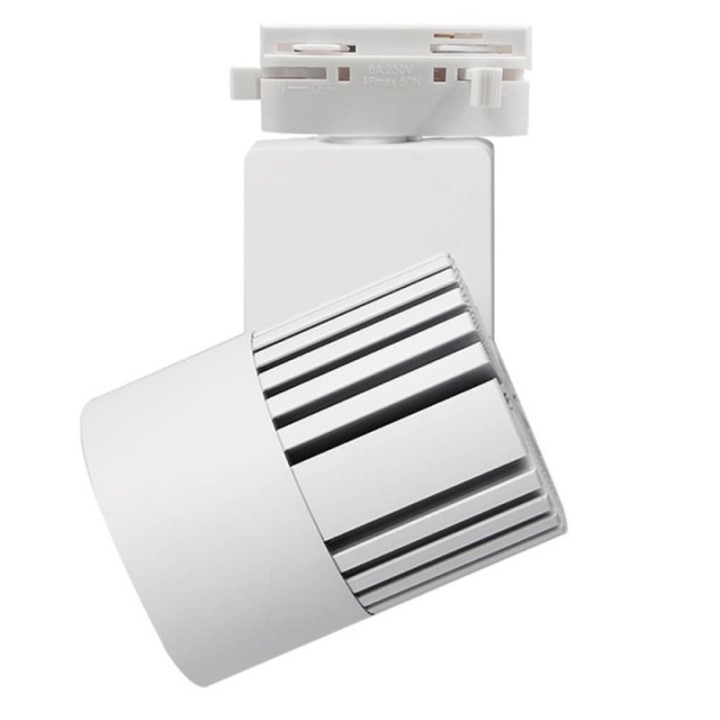 Spot LED 40W sur rail monophasé – Blanc – Bridgelux 3CCT – CRI +98