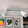 Plafonnier orientable - BLANC - Aluminium - pour deux lampes GU10