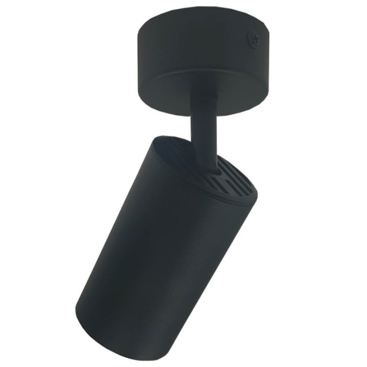 Plafonnier Orientable Noir – 1 Spot GU10 en Aluminium – Luminaire moderne