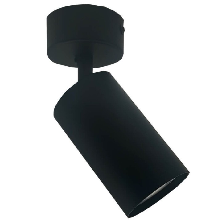 Plafonnier Orientable Noir – 1 Spot GU10 en Aluminium – Luminaire moderne