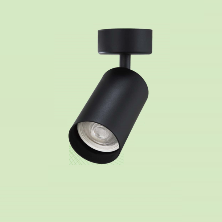 Plafonnier Orientable Noir – 1 Spot GU10 en Aluminium – Luminaire moderne