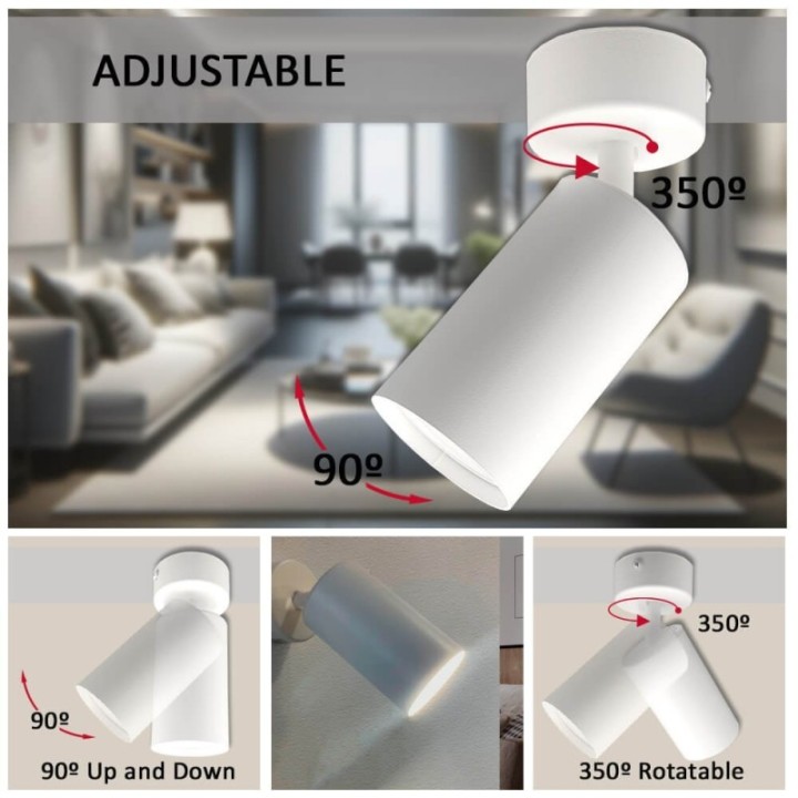 Éclairage orientable - BLANC - pour ampoule GU10