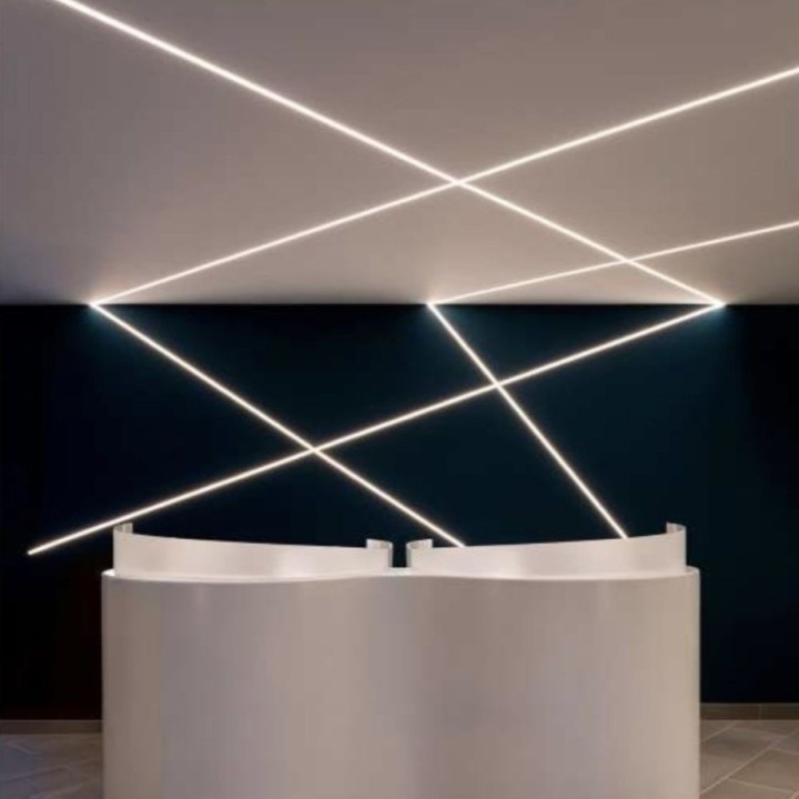 Profilé Aluminium Encastrable 2m pour Bandes LED – Plâtre et Placoplâtre – Finition Discrète