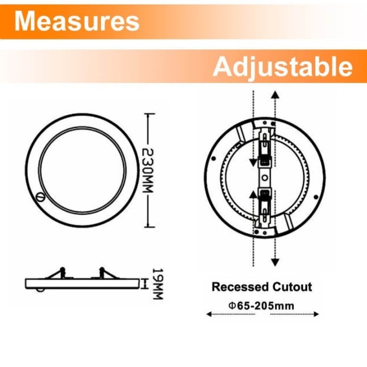 Downlight LED Circulaire 18W avec Capteur PIR – CCT Ajustable – Puce OSRAM
