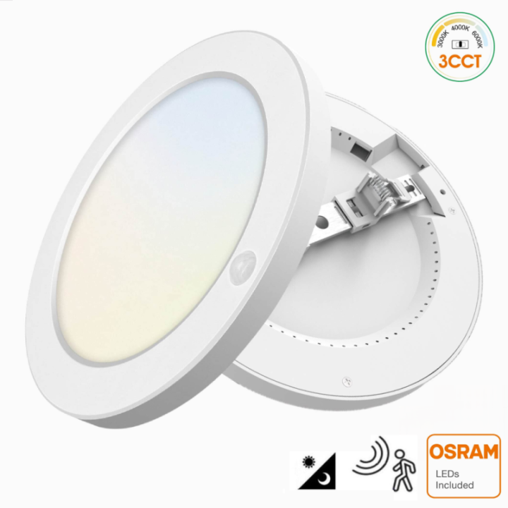 Downlight LED Circulaire 18W avec Capteur PIR – CCT Ajustable – Puce OSRAM