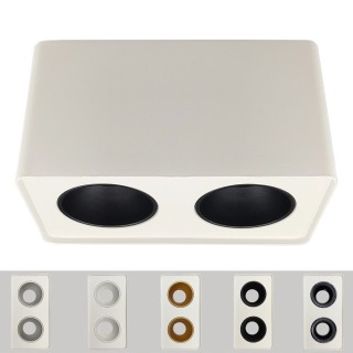 Applique Plafond Double saillie pour GU10 – Blanc rectangle arrondie design