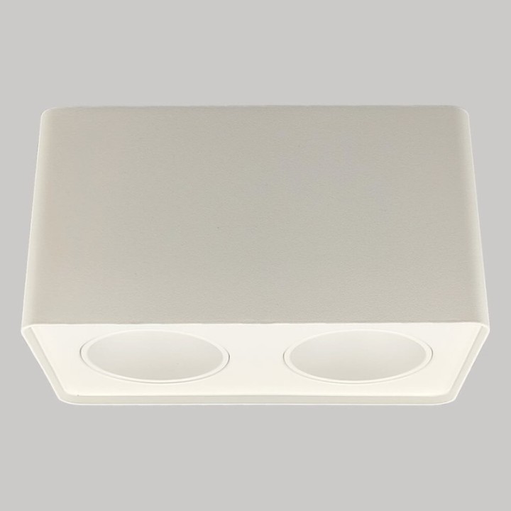 Applique Plafond Double saillie pour GU10 – Blanc rectangle arrondie design