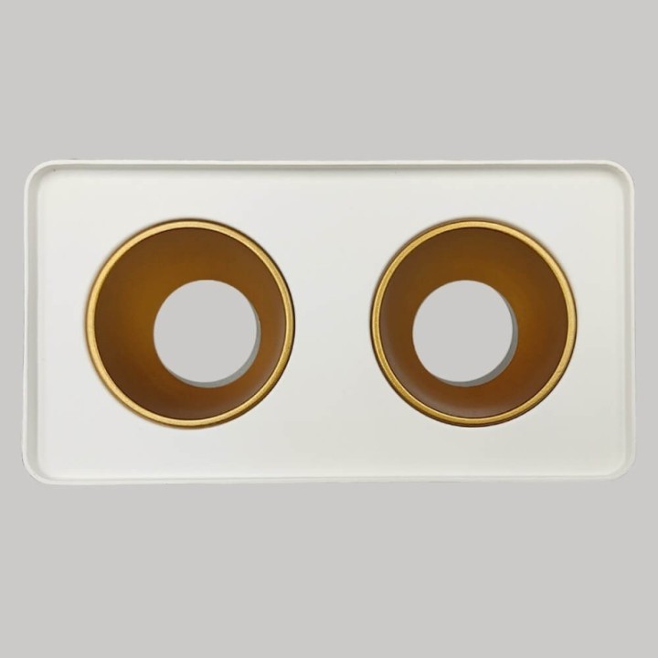 Applique Plafond Double saillie pour GU10 – Blanc rectangle arrondie design