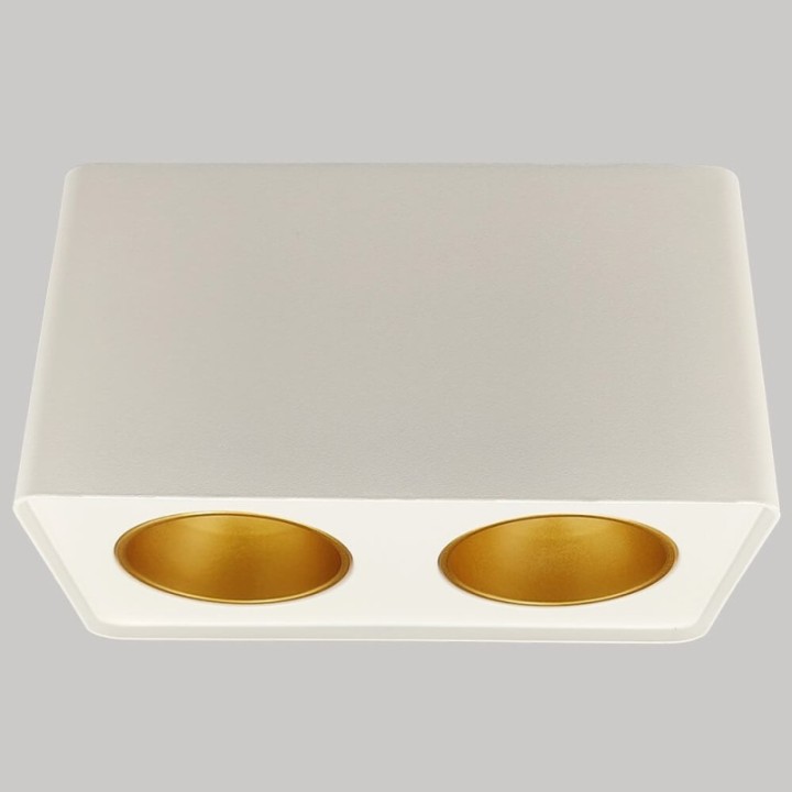 Applique Plafond Double saillie pour GU10 – Blanc rectangle arrondie design