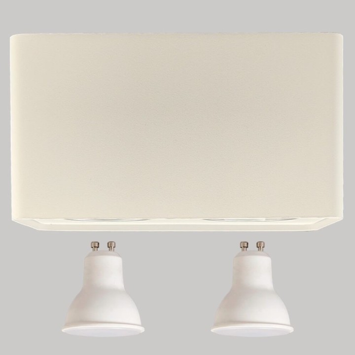Applique Plafond Double saillie pour GU10 – Blanc rectangle arrondie design