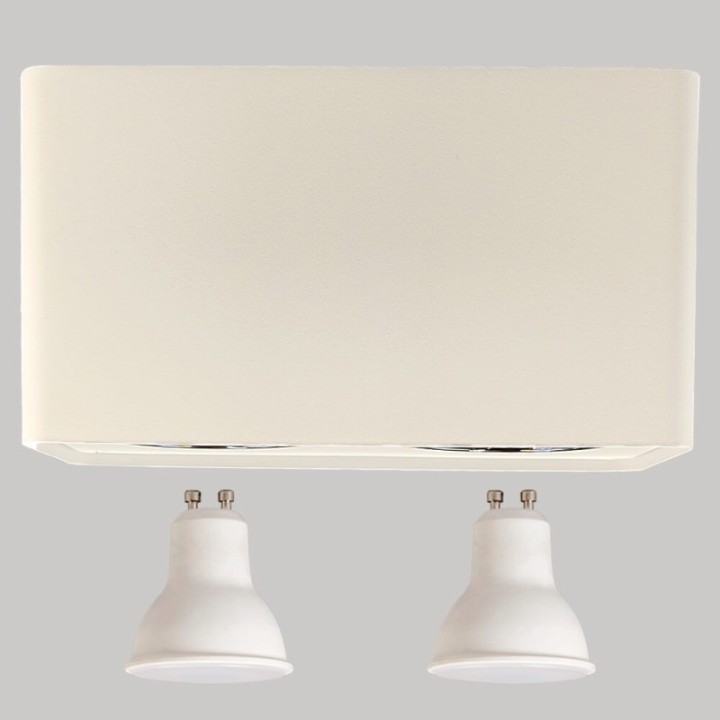 Applique Plafond Double saillie pour GU10 – Blanc rectangle arrondie design