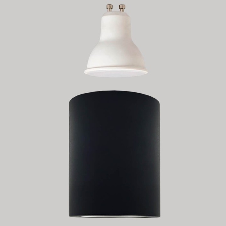 Applique Plafond GU10 – Noire – collerette interchangeable
