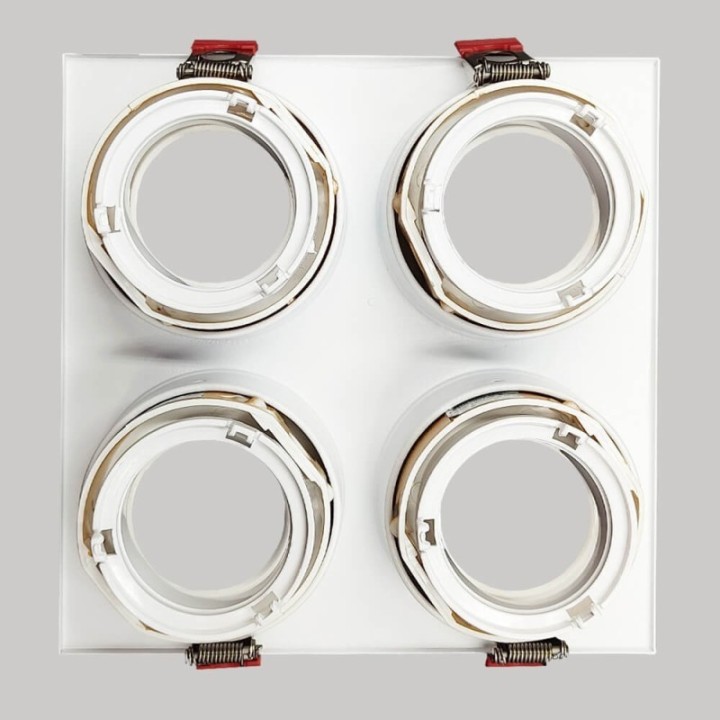 Spot encastrable quadruple GU10 – Blanc – Encastrable Personnalisable