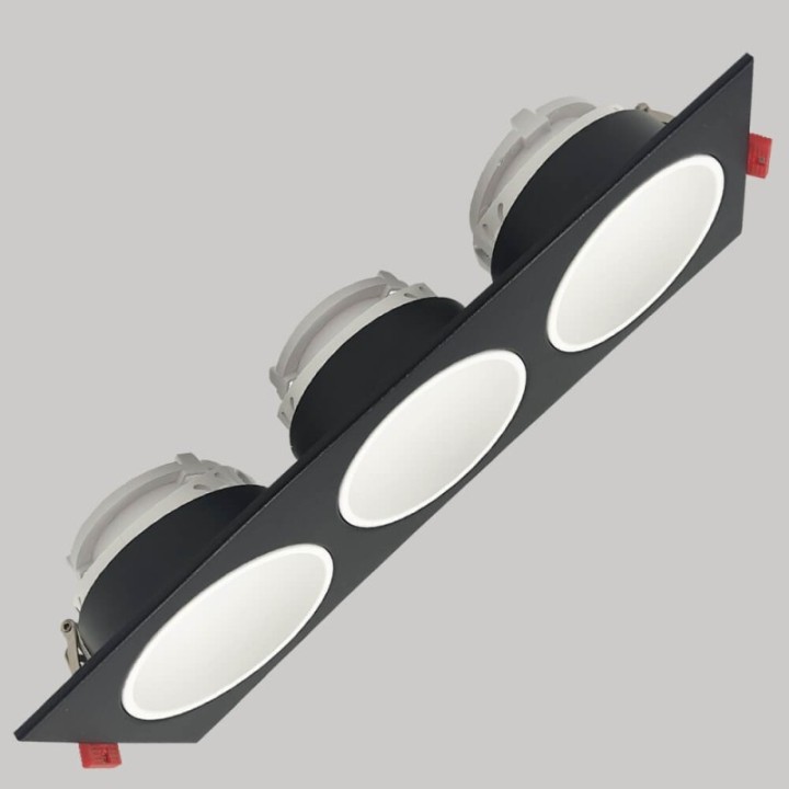 Spot Encastrable Triple GU10 – Noir – Design Personnalisable
