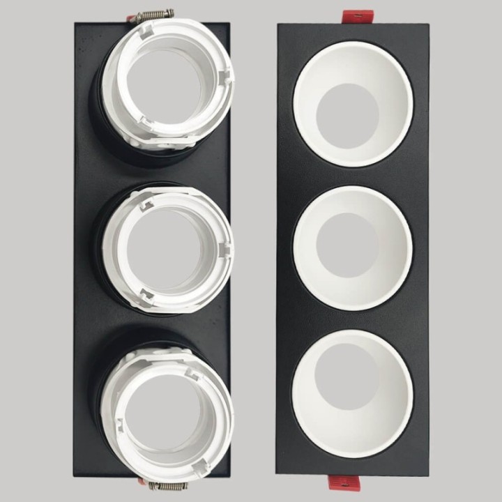 Spot Encastrable Triple GU10 – Noir – Design Personnalisable