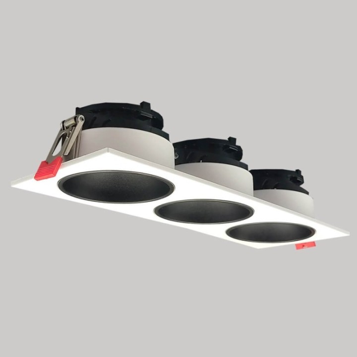 Spot Encastrable Triple GU10 – Blanc – Design Personnalisable