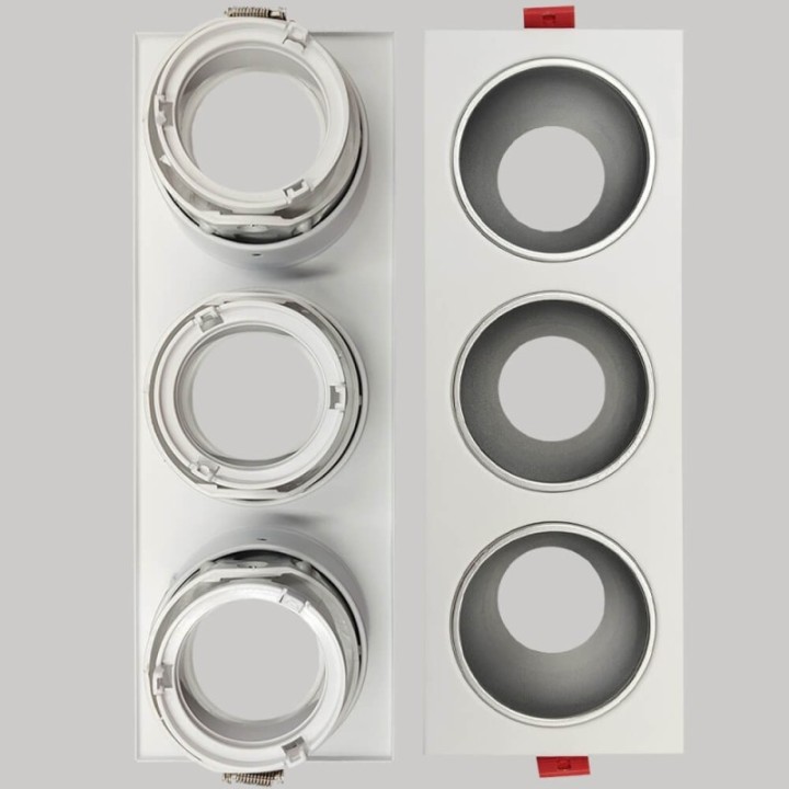 Spot Encastrable Triple GU10 – Blanc – Design Personnalisable