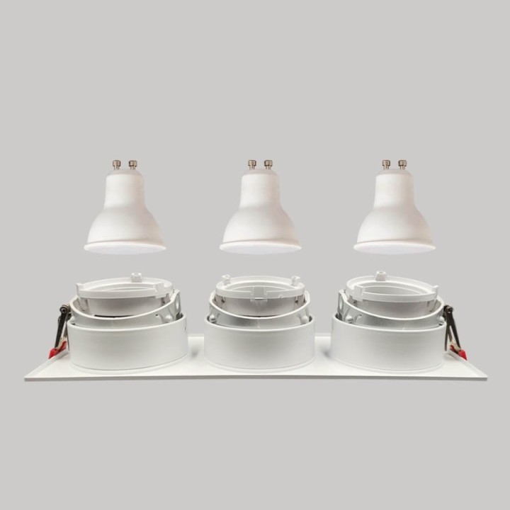 Spot Encastrable Triple GU10 – Blanc – Design Personnalisable