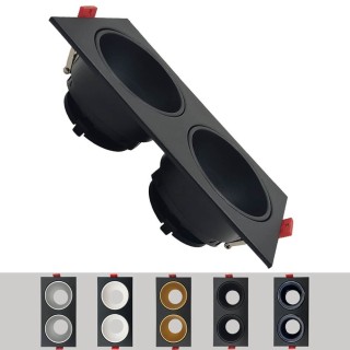 Spot Encastrable Double GU10 – Noir – Design Personnalisable