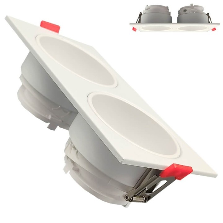 Spot Encastrable Double GU10 – Blanc – Design Personnalisable