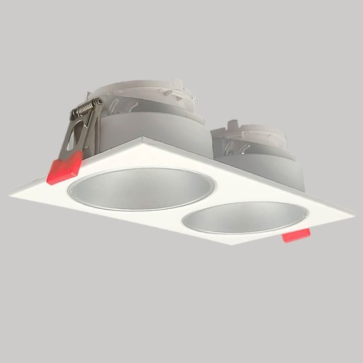 Spot Encastrable Double GU10 – Blanc – Design Personnalisable