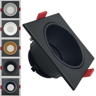 Spot Encastrable Carré GU10 Noir – Design Personnalisable