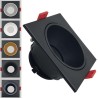 Spot carré simple encastrable noir- GU10 personnalisable
