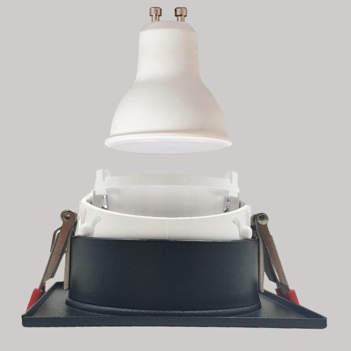 Spot Encastrable Carré GU10 Noir – Design Personnalisable