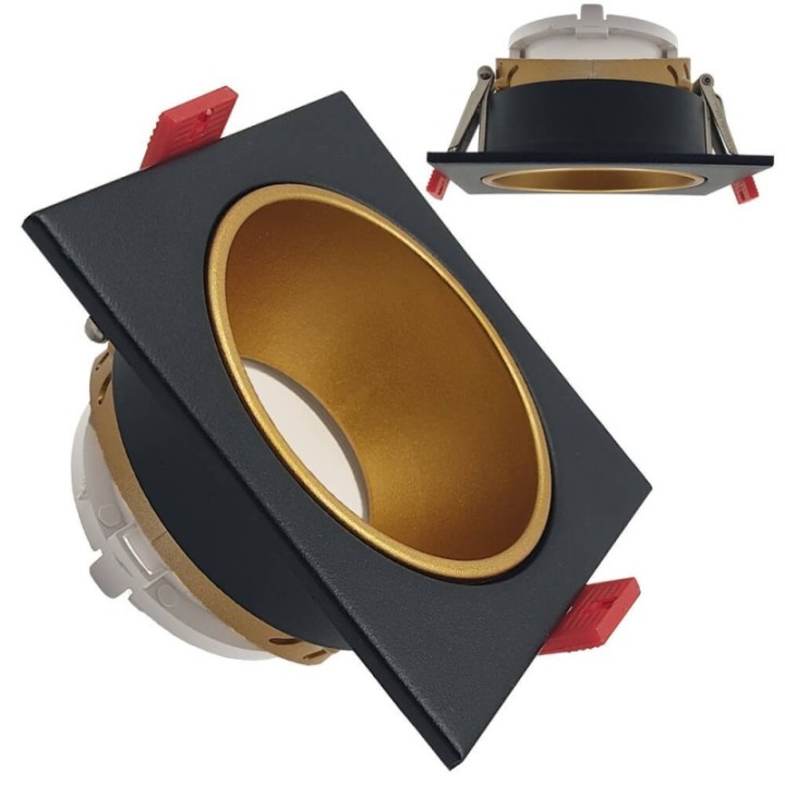 Spot Encastrable Carré GU10 Noir – Design Personnalisable