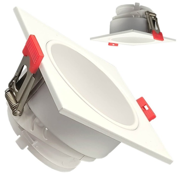 Spot Encastrable Carré GU10 Blanc – Design Personnalisable