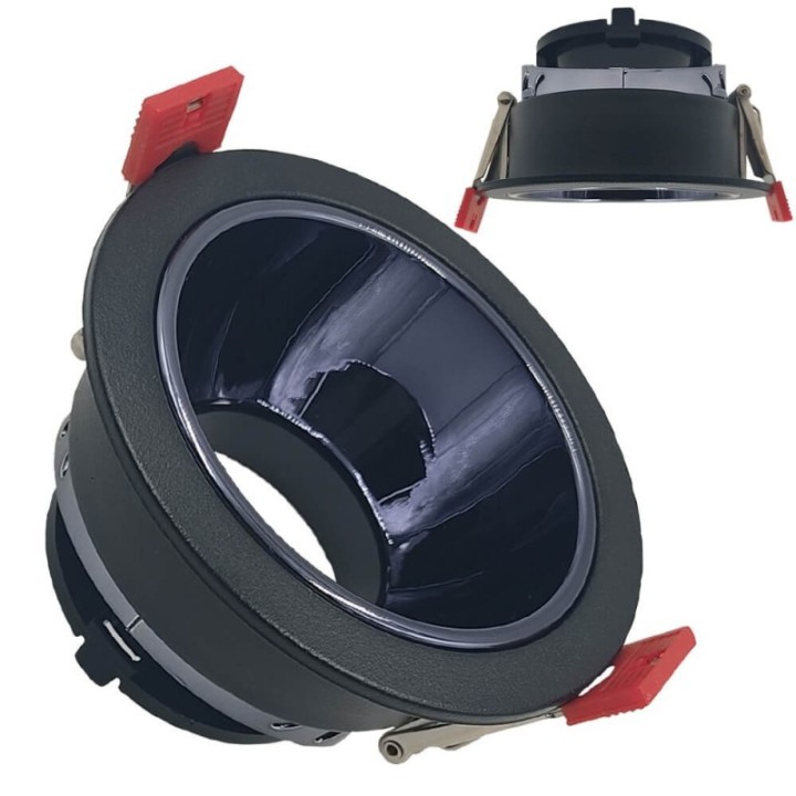 Anneau d’Encastrement Circulaire GU10 Noir – Design Orientable