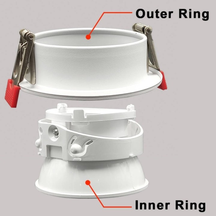 Anneau d’Encastrement Circulaire GU10 Blanc – Design Orientable